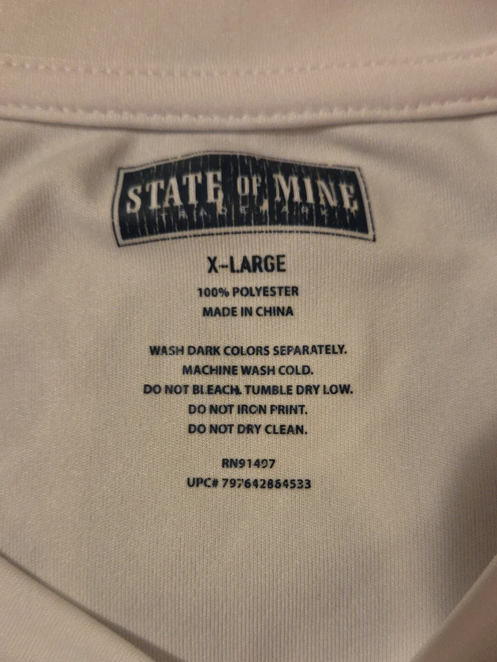 State of Mind White Long-Sleeve USA Graphic Tee with Navy Letters